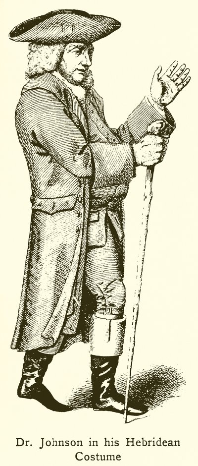 Dr. Johnson in seiner Hebriden-Tracht von English School