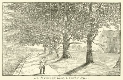 Dr. Johnsons gåtur, Denton Hall (gravering) af English School