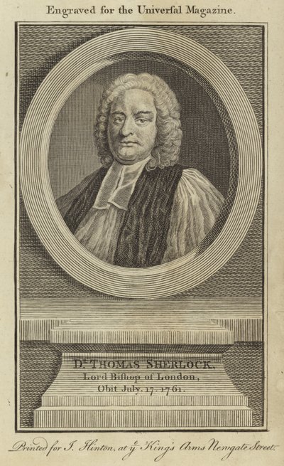 Dr. Thomas Sherlock, Lord Bishop of London af English School