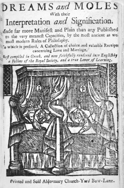 Drømme og muldvarpe, titelblad, ca. 1750 (træsnit) af English School