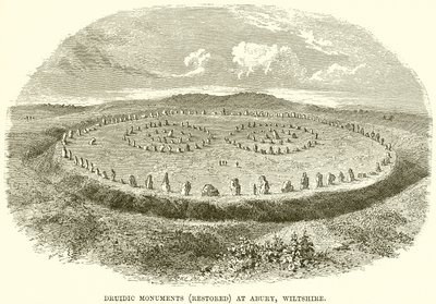 Druidische Denkmäler (restauriert) in Abury, Wiltshire von English School