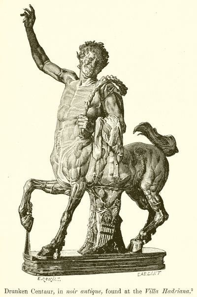 Drunken Centaur, i Noir Antique, fundet på Villa Hadriana af English School