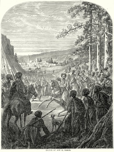 Druses at Dar El Kamar (engraving) af English School