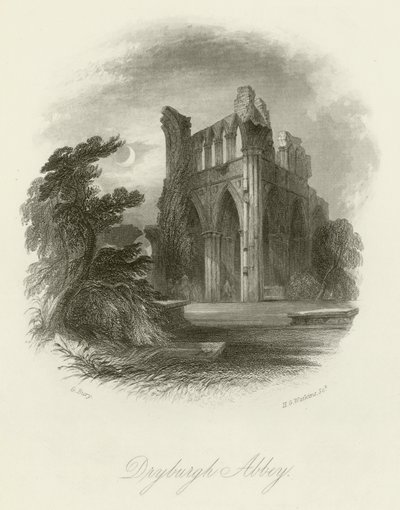 Dryburgh Abbey af English School