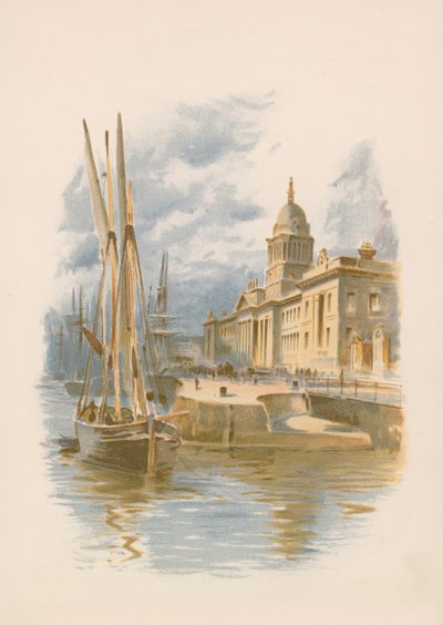 Dublin Custom House og kaj af English School
