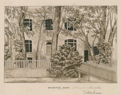 Ducketts Farm House, Tottenham, London (wc på papir) af English School