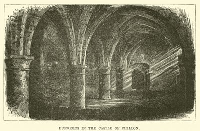 Fangehuller i Chillon-slottet af English School