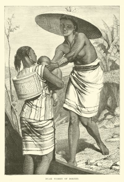 Dyak kvinder fra Borneo af English School