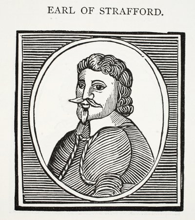 Earl of Strafford, illustration fra Chap-books of the Eighteenth Century af John Ashton, pub. 1882 af English School