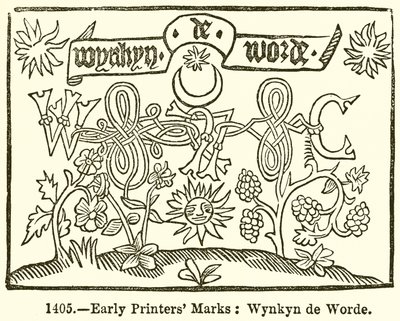 Tidlige Printers Marks: Wynkyn de Worde af English School