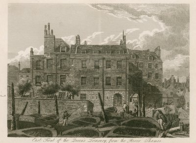 Østfronten af Queens Treasury, fra Themsen af English School