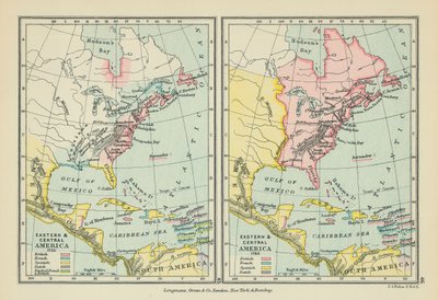Øst- og Mellemamerika (farvelitografi) af English School
