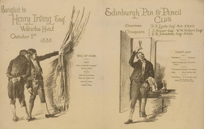 Edinburgh Pen and Pencil Club: Bankett zu Ehren von Henry Irving von English School