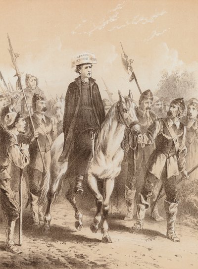Edmund Campion, "På vej til London" (litho) af English School