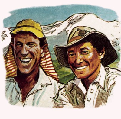 Edmund Hillary og Sherpa Tenzing af English School