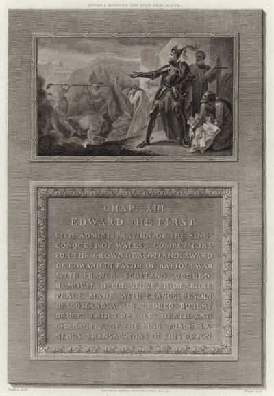 Edward I fjerner stenen fra Scone af English School