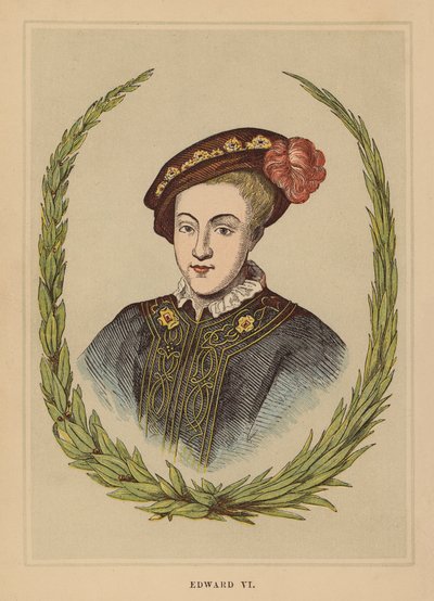 Edward VI (farvelagt kobberstik) af English School