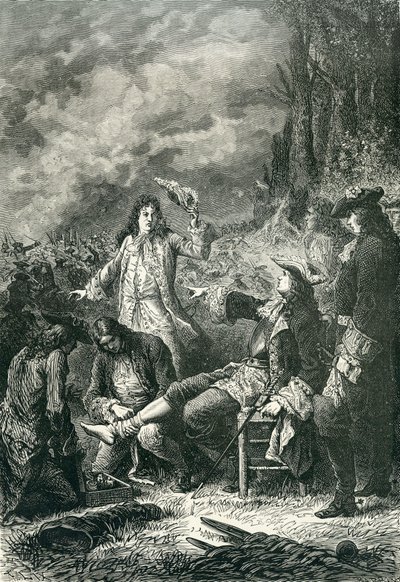 Edward Villiers såret i slaget ved Newbury, 1643 af English School