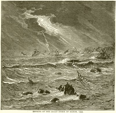 Virkningerne af den store storm i marts 1493 af English School