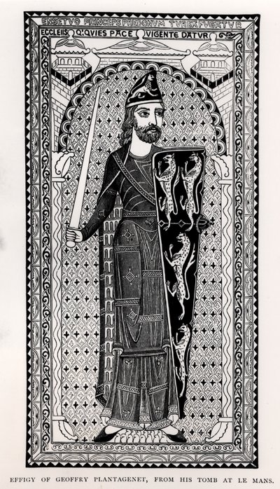 Billede af Geoffrey Plantagenet (1113-1150) fra hans grav i Le Mans af English School