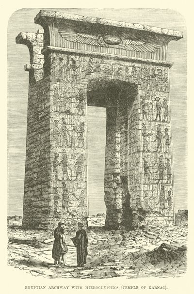 Egyptisk buegang med hieroglyffer, Karnak-templet af English School
