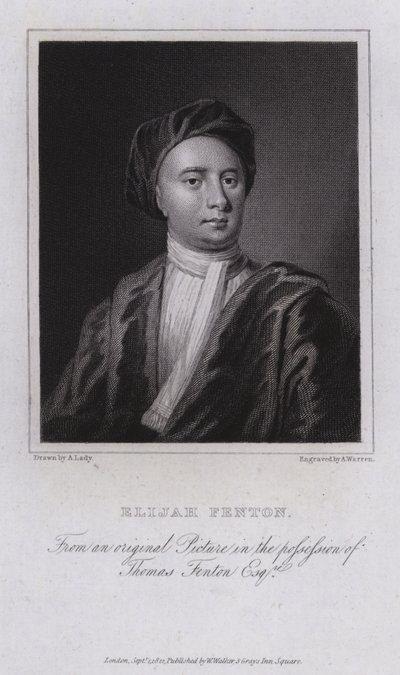 Elijah Fenton, engelsk digter, biograf og oversætter af English School