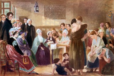 Elizabeth Fry besøger Newgate-fængslet (farvelitografi) af English School