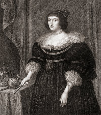Elizabeth, dronning af Bøhmen (1596-1662), fra Lodges British Portraits, 1823 af English School