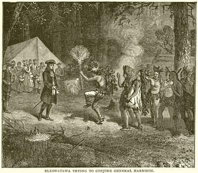 Elkswatawa forsøger at trylle general Harrison af English School