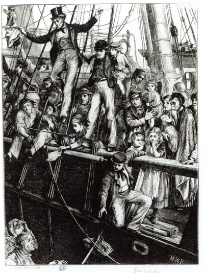 Emigrants Leaving Old England, fra magasinet The Graphic, 18. december 1869 af English School