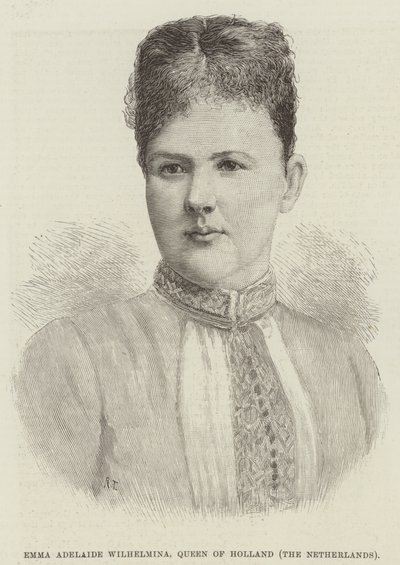 Emma Adelaide Wilhelmina, Dronning af Holland, Holland (gravering) af English School