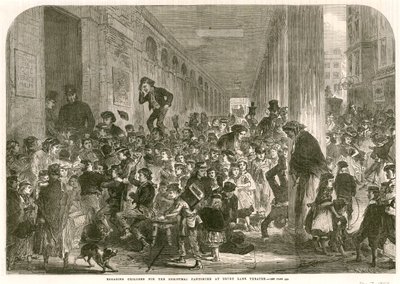 Engager børn til julepantomimen på Drury Lane Theatre, London af English School