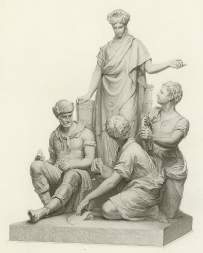 Engineering, Albert Memorial, Hyde Park, London (gravering) af English School