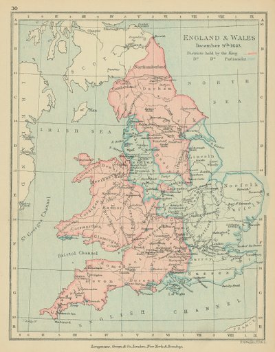 England og Wales (farvelitografi) af English School