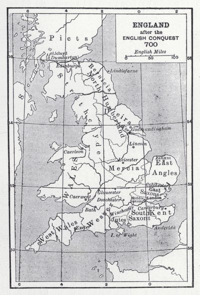 England efter den engelske erobring 700 (litho) af English School