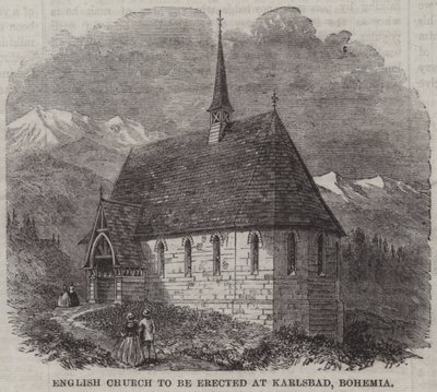 Engelsk kirke skal opføres i Karlsbad, Bohemia (gravering) af English School