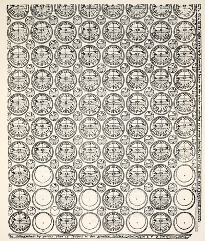Graveret almanak, 1591 (Bagford kopi) af English School