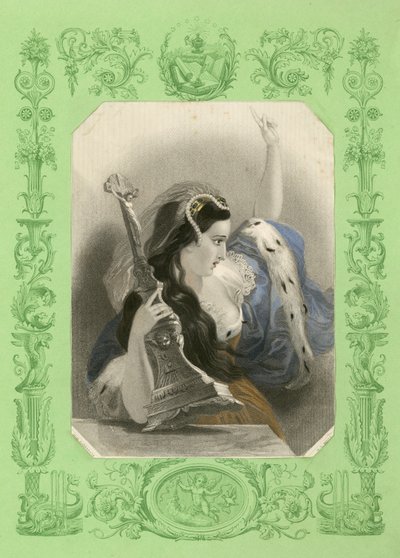 Rasende kvinde, ved at kaste et krucifiks af English School
