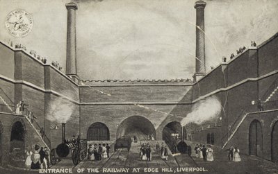 Eingang der Eisenbahn bei Edge Hill, Liverpool von English School