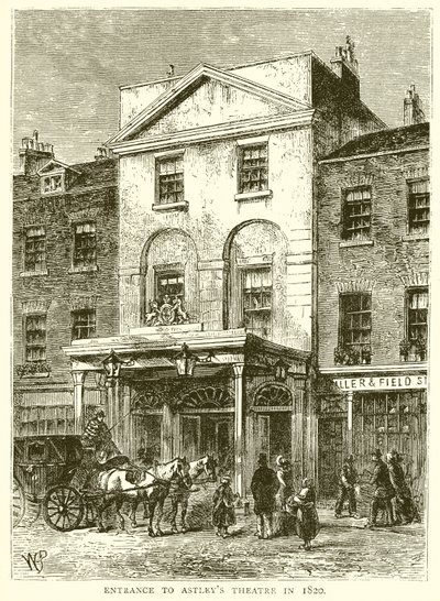 Indgang til Astleys Theatre i 1820 af English School