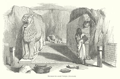 Indgang til et lille tempel (Nimroud) (gravering) af English School