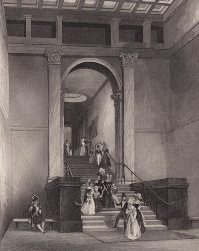 Indgang til National Gallery, London (gravering) af English School