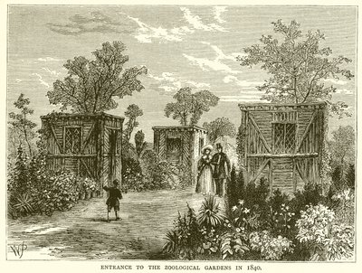 Indgang til Zoologisk Have i 1840 af English School