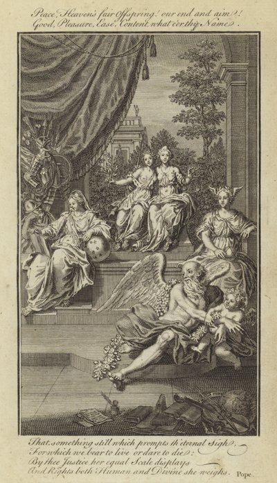 Epistel IV, Om menneskets natur og tilstand, med respekt for lykke af Alexander Pope af English School
