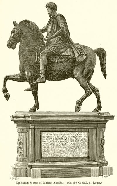 Rytterstatue af Marcus Aurelius. (På Capitol, i Rom) af English School