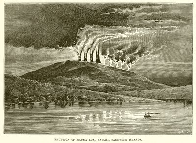 Eruption of Mauna Loa, Hawaii, Sandwich Islands af English School