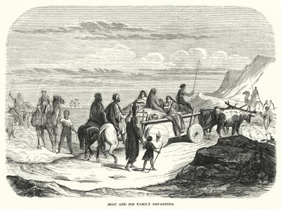 Esau og hans familie afgår (gravering) af English School