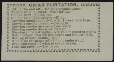 Escort-kort med titlen Cigar Flirtation af English School