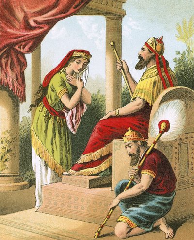 Ester inviterer kong Ahasverus til en festmiddag af English School