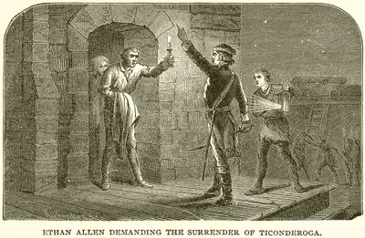 Ethan Allen kræver overgivelsen af Ticonderoga af English School